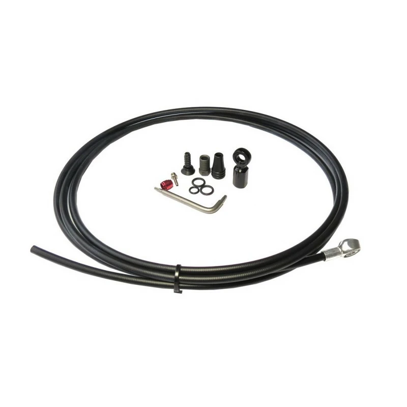 SRAM Disc Brake Hydraulic Hose Kit SRAM Road Black 2000mm (includes Caliper Banjo & Fittings) - Flat 3 SRAM Disc Brake Hydraulic Hose Kit SRAM Road Black 2000mm (includes Caliper Banjo & Fittings) - Flat