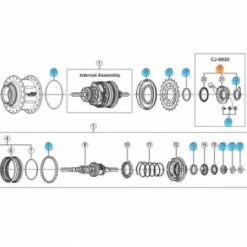 Shimano Kassettenhet Nexus8 CJ-8S20 Standard, Ikke Til Gummibelg