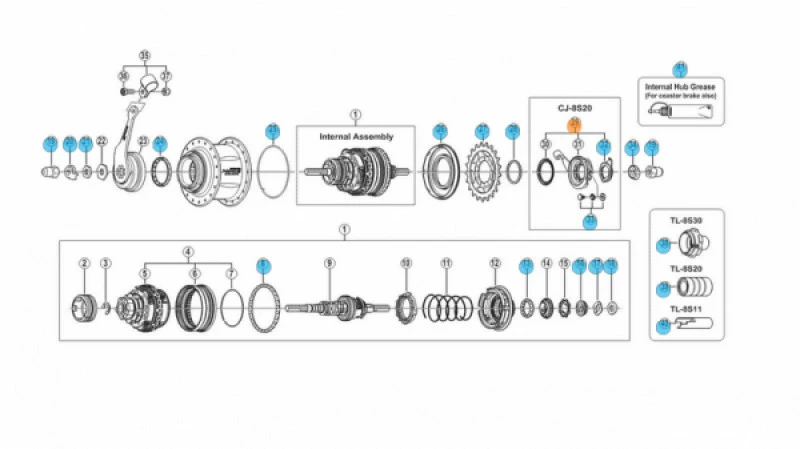 Shimano Kassettenhet Nexus8 CJ-8S20 Standard, Ikke Til Gummibelg 3 Shimano Kassettenhet Nexus8 CJ-8S20 Standard, Ikke Til Gummibelg